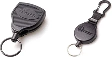 KEY-BAK SUPER48 HD 8oz. Locking Retractable Keychain, 48" Stainless Black 