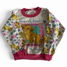 Vintage 90s Disney Multiprint Sleepy Simba Lion King AOP Pajama Shirt 2T
