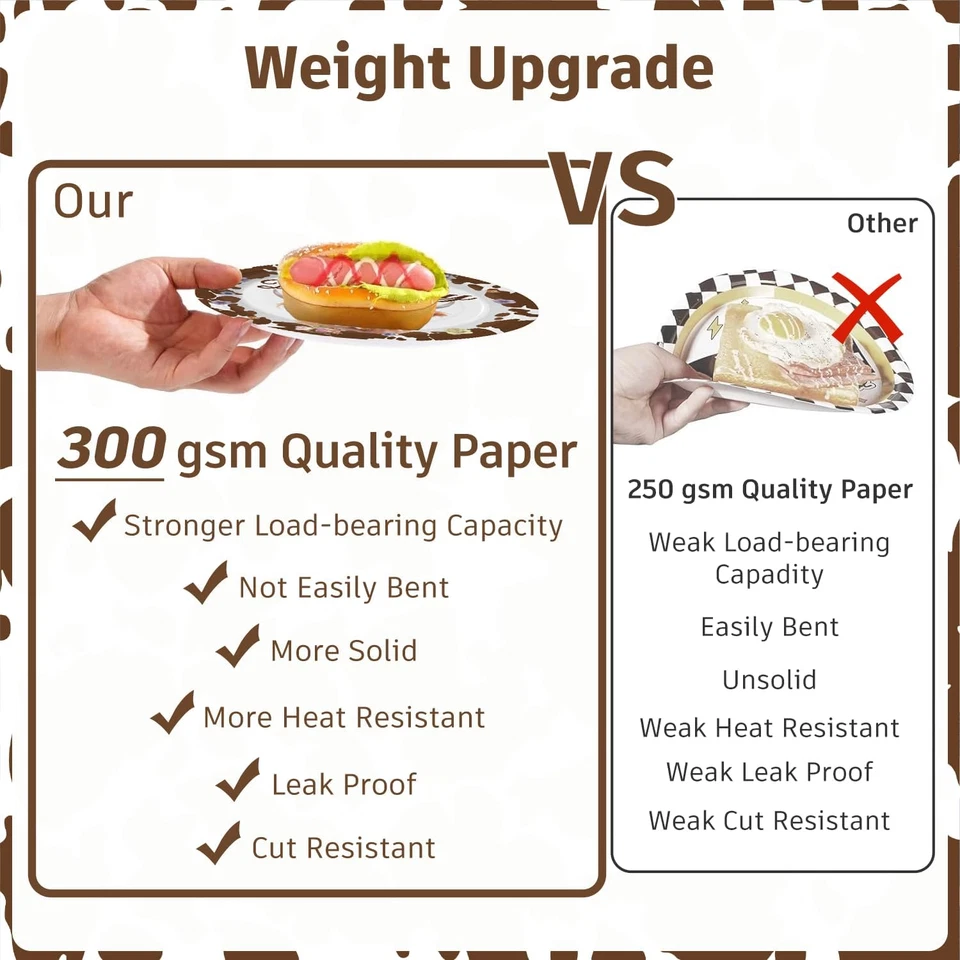 194Pcs коричневый корова день рождения украшения включают коричневый корова тарелки и салфетки комплект, - Изображение 3 из 4