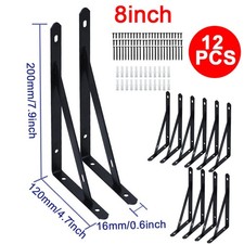 12PCS Heavy Duty Stainless steel L Shaped Wall Mounted Shelf Brackets Support UK