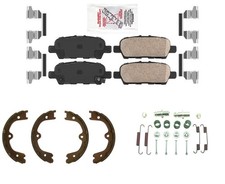 Rear AmeriPro Ceramic Brake Pads Parking Shoes Hardware For Nissan Murano 03-07