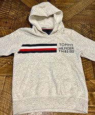 Tommy Hilfiger TH85 Hoodie Size 8/10 Gray Graphic Pullover Sweatshirt