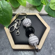 4.5 Stainless Steel Sports Bubblegum Bead Keychain Purse Backpack New C1116