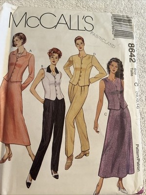 McCall's 8642 Sewing Pattern Size 10 12 14 Misses' Tops Pants Skirt Uncut
