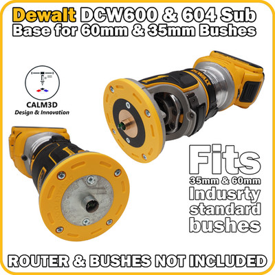 Dewalt DCW600 DCW604 Trimmfräse Unterboden für 60 mm & 35 mm Führungsbuchsen - INKL. P&P