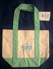 TRADER JOE'S Pastel Mini Canvas Tote Bag 2025 LIMITED EDITION NWT Light Green
