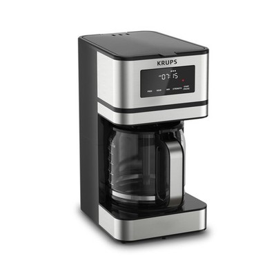 KRUPS Simply Brew Stainless Steel and Glass Carafe 14 Cup Drip Coffee Maker, ...