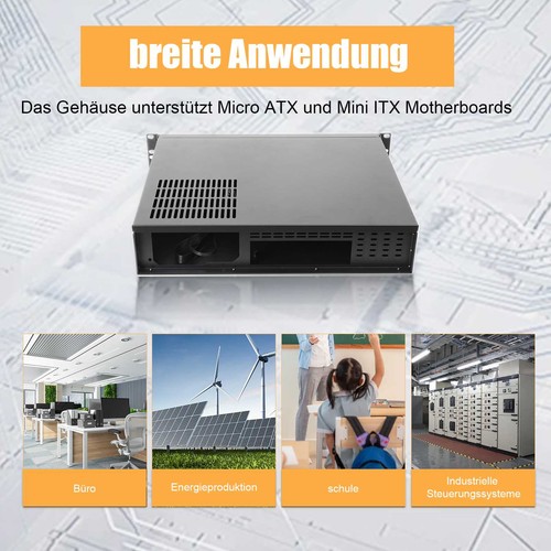 14" Rack Server Gehäuse 2U 2 HE Schwarz - Afbeelding 6 van 16