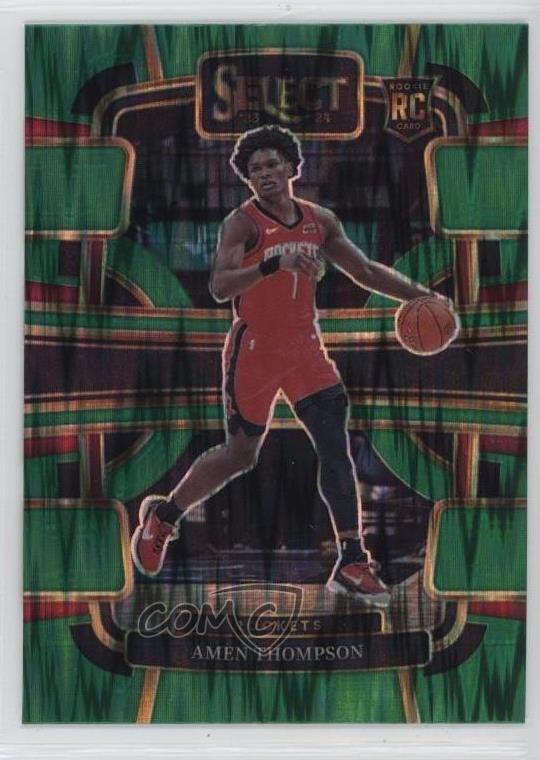 2023-24 Panini Select Concourse Green Shock Prizm Amen Thompson #96 13wt