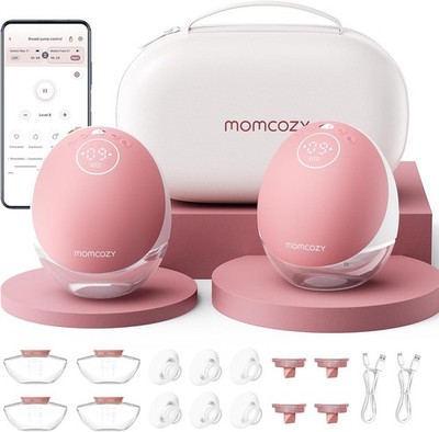 Momcozy Breast Pump Hand Free Upgrade Mobile Flow M9 App Discreet Control RED S2