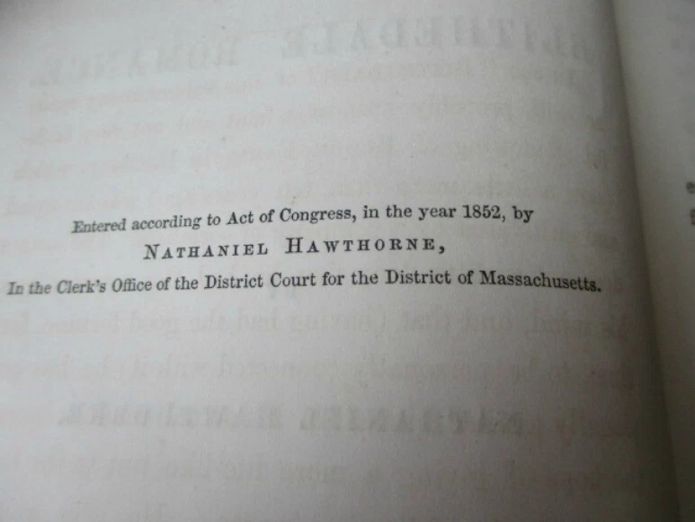 The BLITHEDALE ROMANCE,1852,Nathaniel HAWTHORNE, 1st ED. - Image 3 of 3