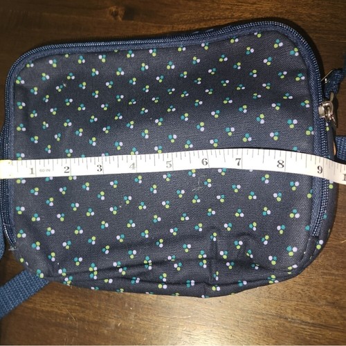 Thirty-One Navy Dot Trio Double Zip Crossbody Purse - Imagen 5 de 10