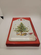 NIKKO Happy Holidays 9" Ceramic Snack Cheese Board Cutting CHRISTMAS China Japan