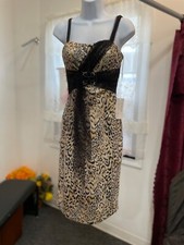 Jovani Champagne Prom Evening Dress Animal Print Crystal Size 2