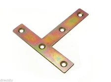 12 OF T FLAT CORNER REPAIR MENDING TEE PLATES JOINING BRACKETS 75MM 100MM