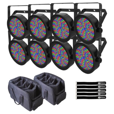 Chauvet DJ SlimPAR 56 ILS RGB LED Wedding Event Par Wash Lights 8-Pack w Bag