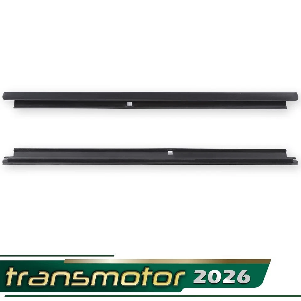Par de tiras de sellado trasero de fieltro de barrido de ventana exterior aptas para camioneta Chevy GMC Cadillac Foto 2 de 4