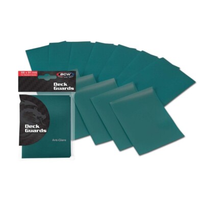 1000 BCW Deck Guards Teal Matte Anti-Glare for Standard Card Sleeves Protection