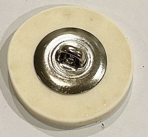 Cream Ceramic Round Metal Shank Buttons 26mm Raised Floral X4 Pcs - Picture 5 of 9