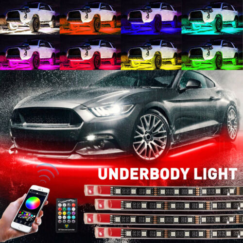 Car under body led light kit RGB LED Strip Wireless APP Remote Underglow Lamp US - 第 1/12 張圖片