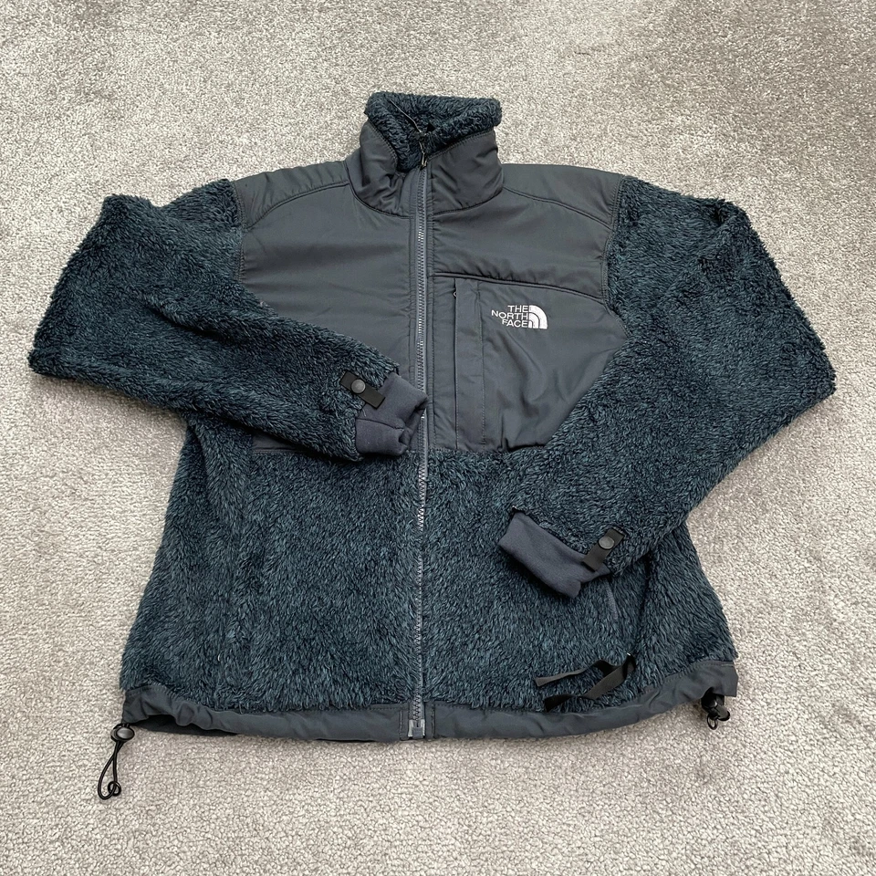 The North Face Summit Series Denali Fuzzy Fleece Jacket Women XS Blue Full Zip