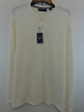 Cremieux Men Waffle Knit Thermal Crew Neck Pullover Shirt Sz XXl Cream New W Tag