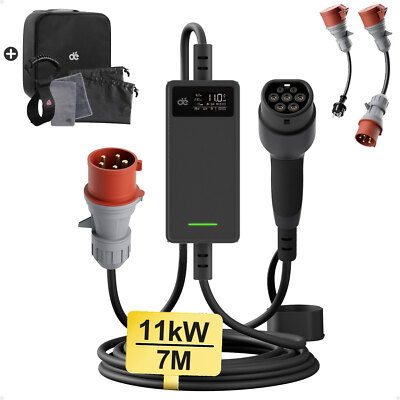 Mobile Wallbox 11kW |3-phasig|7m|6-16A |Einstellbare Ladeleistung Renault Clio