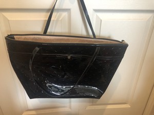 black patent leather purse