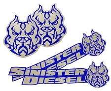 Sinister Diesel Stickers - 4 Pack Bulldog Logo