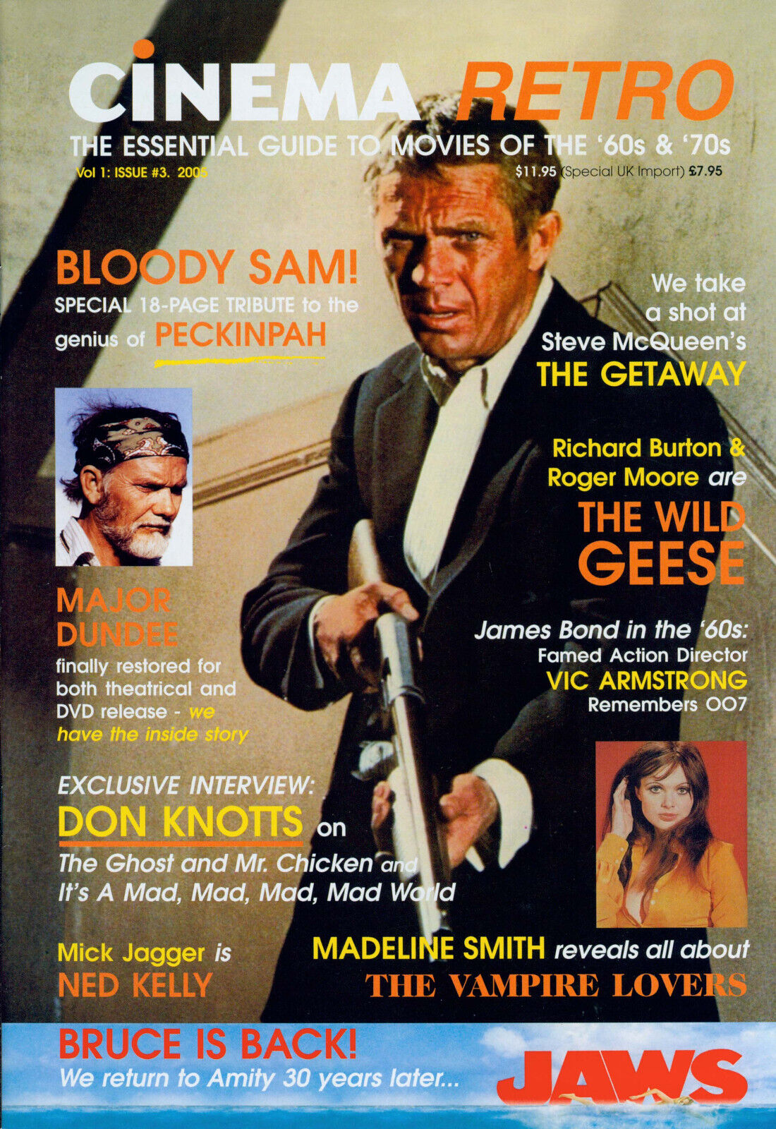 CINEMA RETRO #5 SAM PECKINPAH TRIBUTE ISSUE JAWSFEST THE WILD GEESE DON KNOTTS