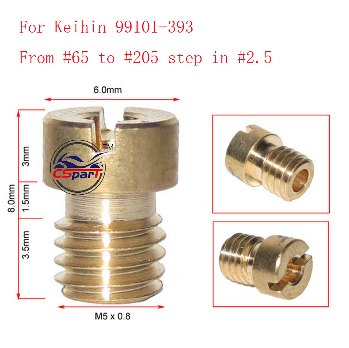 4 6 10 12 16 Main Jet M5 for Keihin 99101-393 KOSO OKO CVK PWK PE