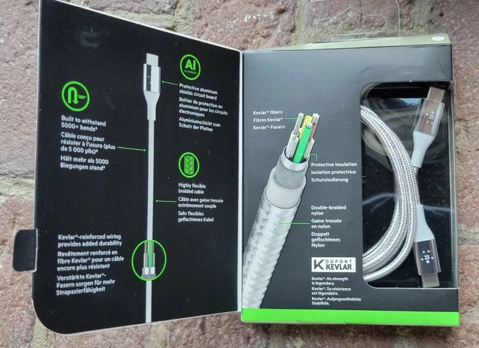 Belkin Mixit DuraTek USB-C to Type-C Cable 4 FT (Built w/ DuPont KEVLAR) Silver - Image 2 of 2