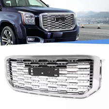 For Yukon/ Yukon XL Denali Style 2015-2020 Silver Front Upper Grille Chrome ABS