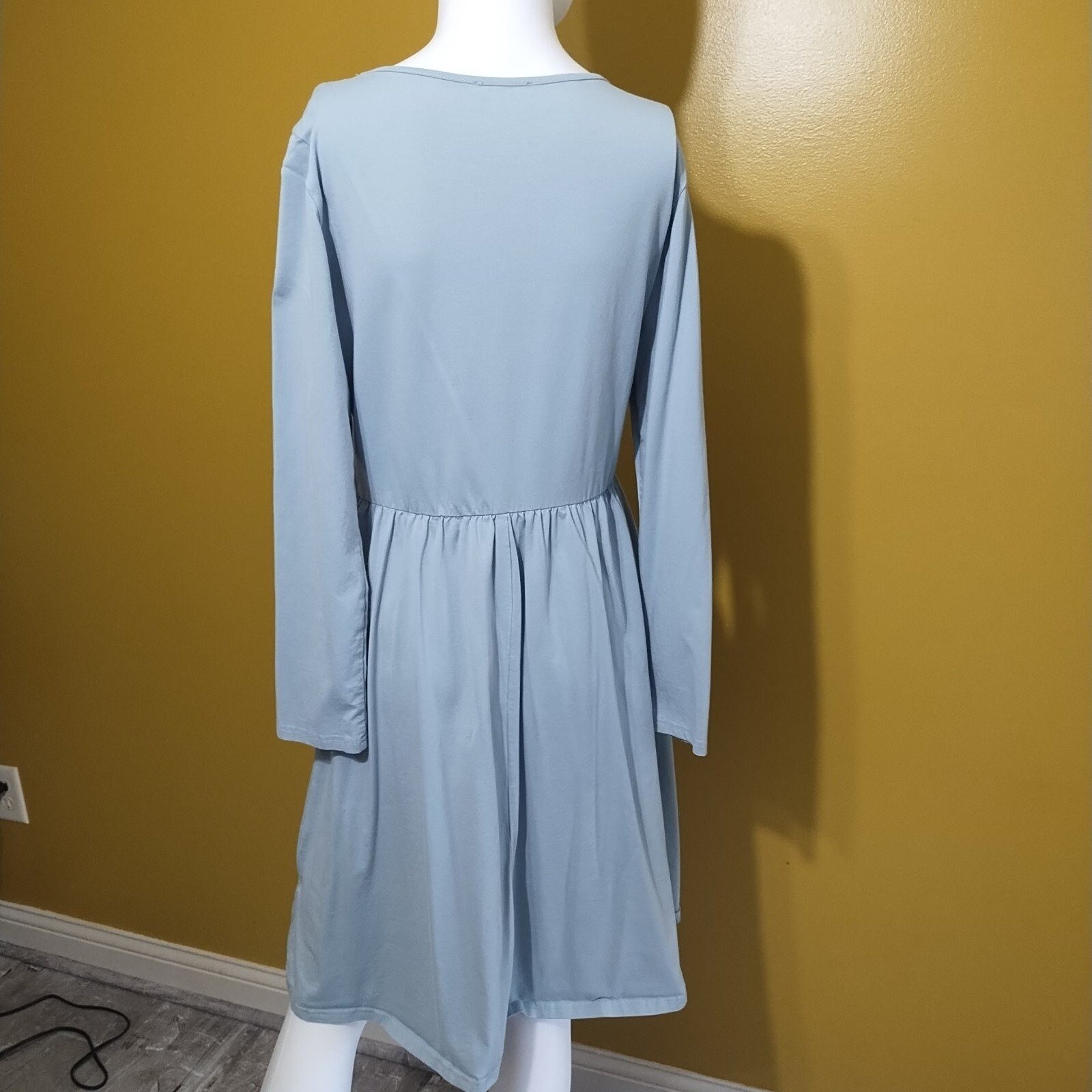 Ouges Long Sleeve Cotton Shift Dress Size L - image 3
