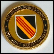 US ARMY 5th SPECIAL FORCES GROUP 1385 COLORIZED ART ROUND