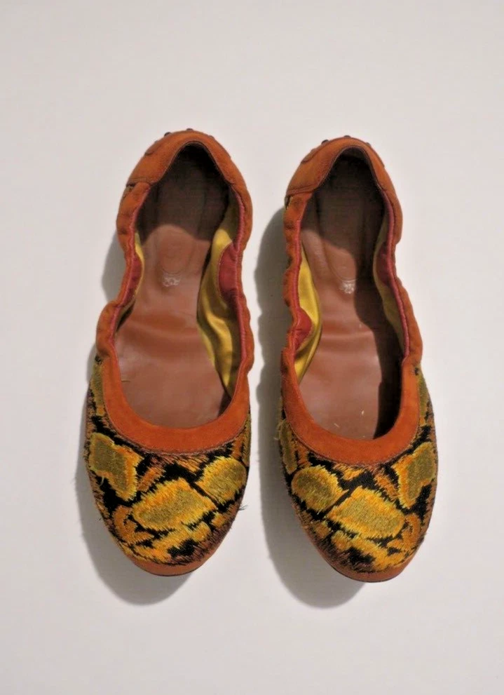 TOD’S Flats Balletto Donna Edizione Limitata Tod's Taglia 37 5 Italy Made Ruggine Oro