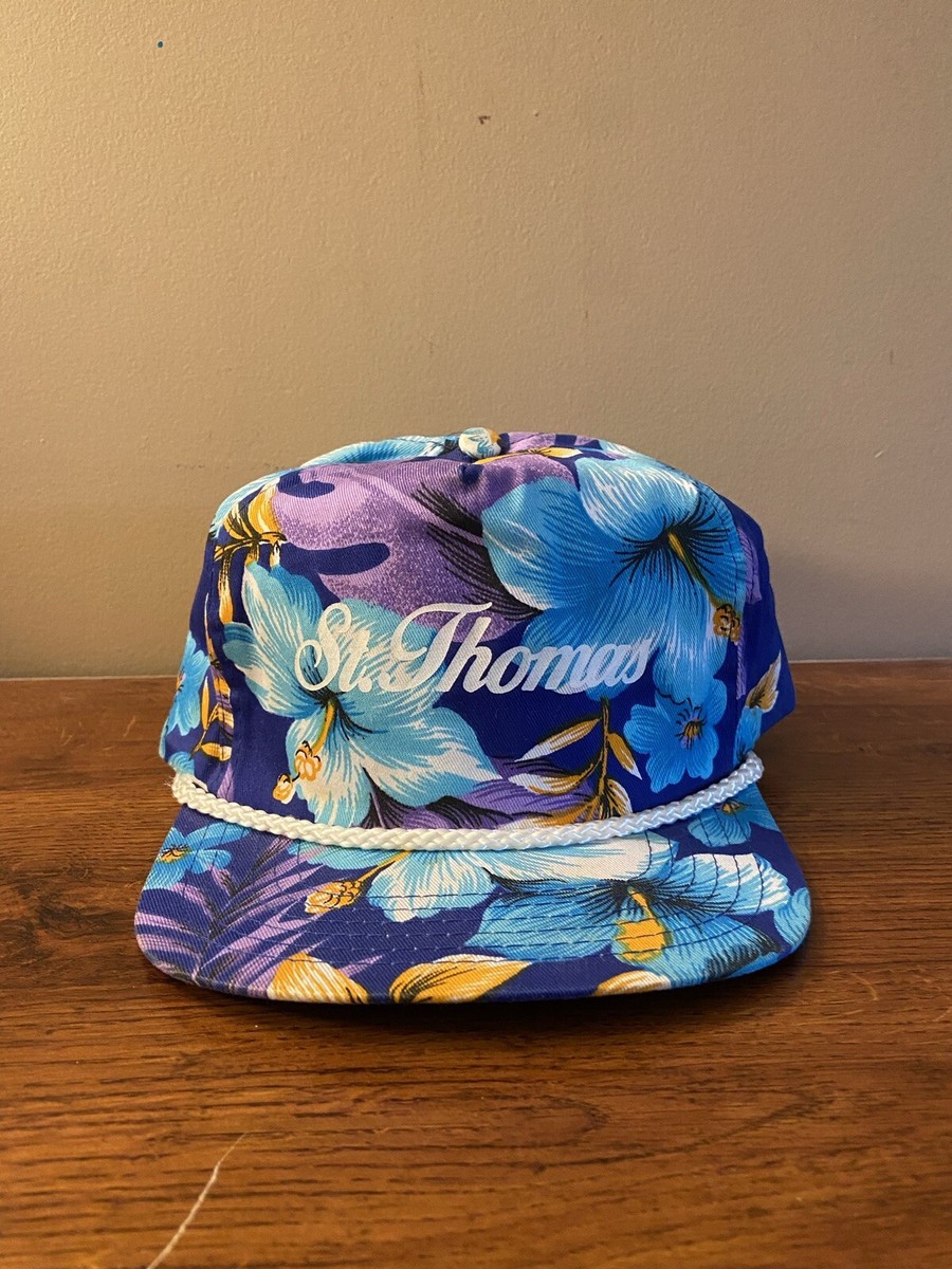 帽子 90s BEALE ST souvenir Trucker cap noroll Vintage 90s St Thomas US Virgin Islands Floral Snapback Trucker