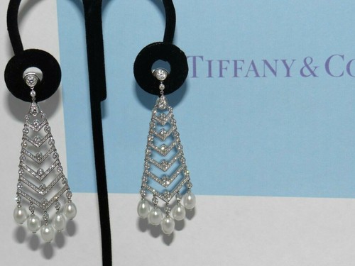 Cultured Pearl and Diamond Earrings | eBay