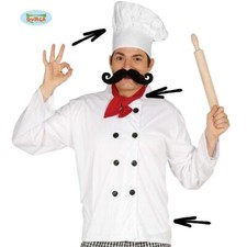 Adult Chef Fancy Dress Costume Set Mens Cook Outfit Kit fg