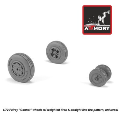 Armory AR AW72412 Scale 1/72 Fairey Gannet early type wheels w/ weighted tires