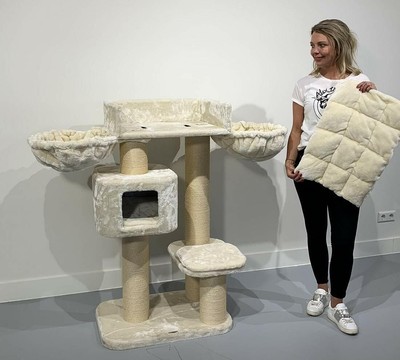 Arbre A Chat Geant Grand Chat Xxl Devon Rex Plus Creme 30kg Pour Gros Chats Ebay