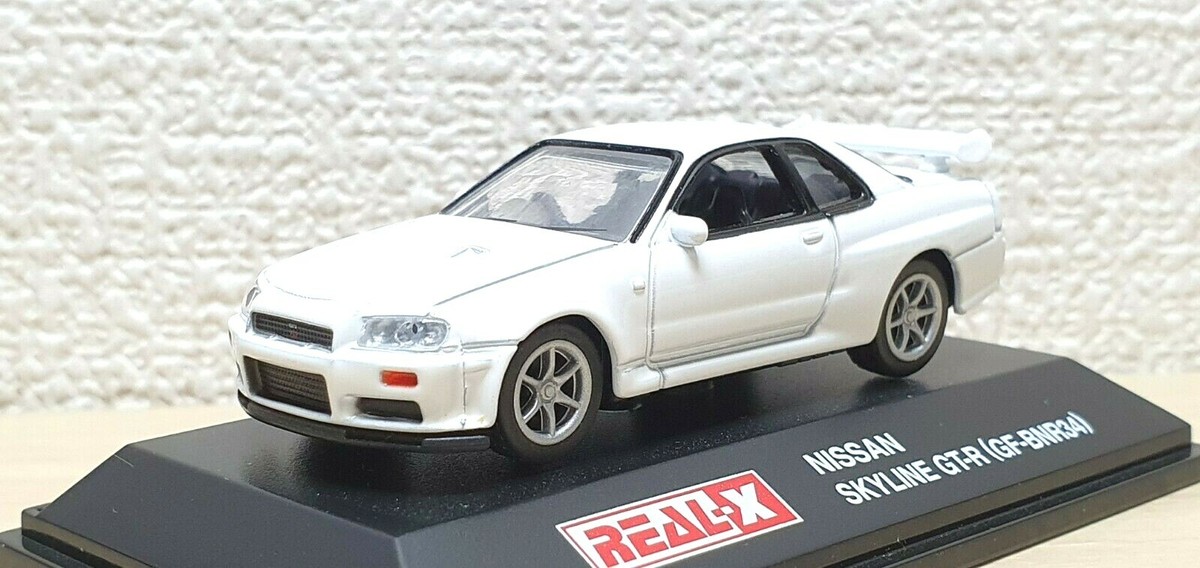 1/72 Real-X NISSAN SKYLINE GT-R R34 BNR34 WHITE diecast car