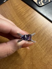 BP "As Long as You're Here" RBP7007 Amethyst CZ Rhodium Plated Size 10