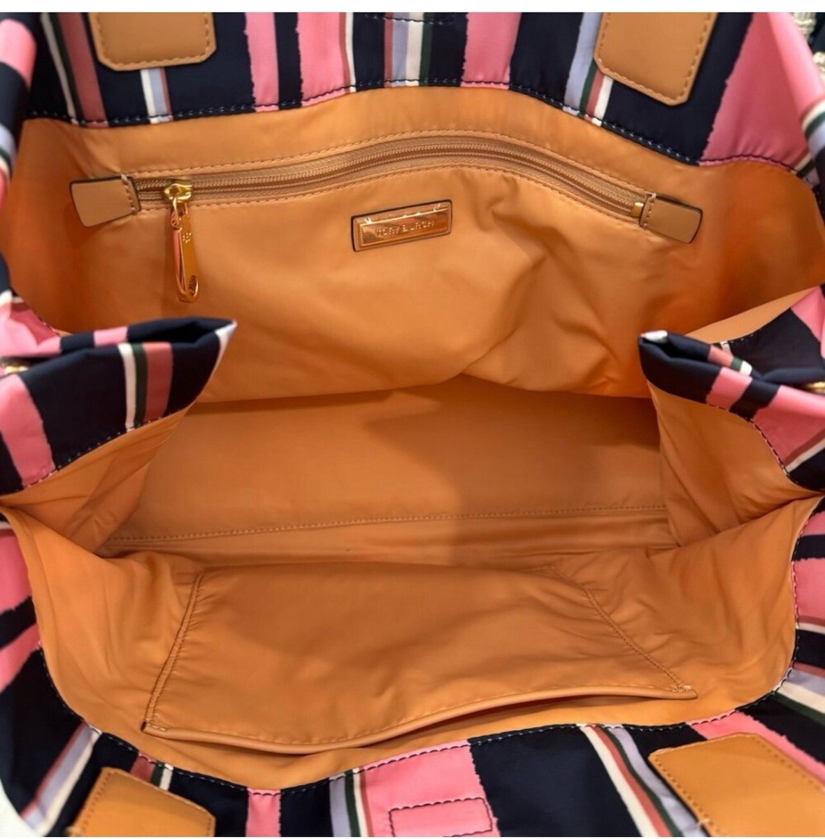 TORY BURCH Large Ella Nylon and Faux Leather Tote Bag Purse