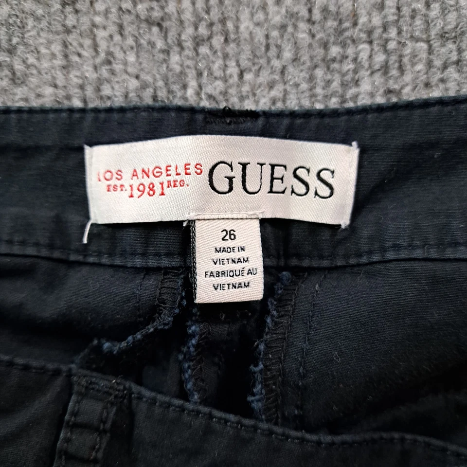 Pantalones Cortos Guess Mujer Talla 26 Negro Algodón Cintura 29 Y2K Foto 3 de 4
