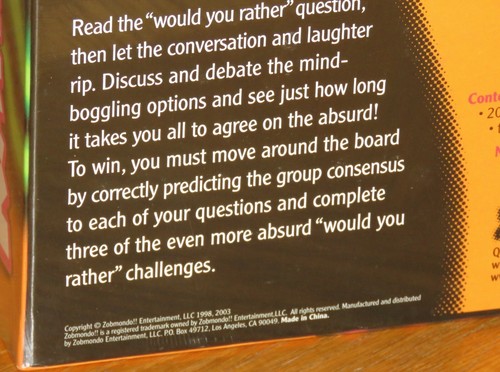 2003 Zobmondo Would You Rather - Family Game of mind-boggling questions - Sealed - Picture 6 of 6