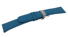 20mm Blue Calfskin Watch Strap with Folding Buckle