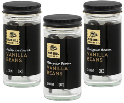 Nob Hill Trading Co Vanilla Beans Madagascar Bourbon 1 lot of 3 bottles