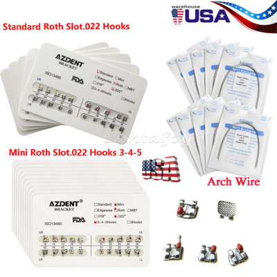 AZDENT Dental Orthodontic Brackets Braces /Supper Elastic Niti Arch Wires Round