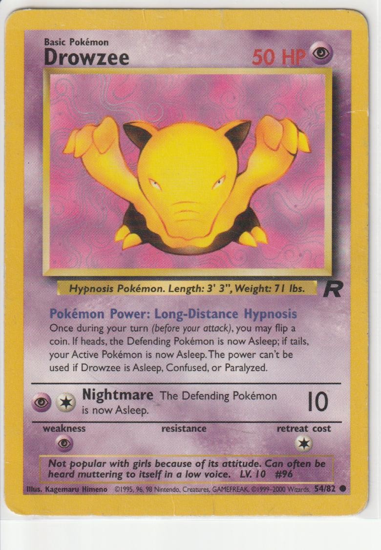 Drowzee 54/82 Team Rocket Pokemon Heavily Played